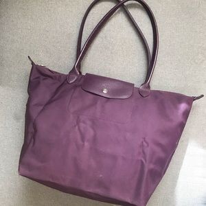 Longchamp Le Pliage Neo - Purple Silver Large Tote